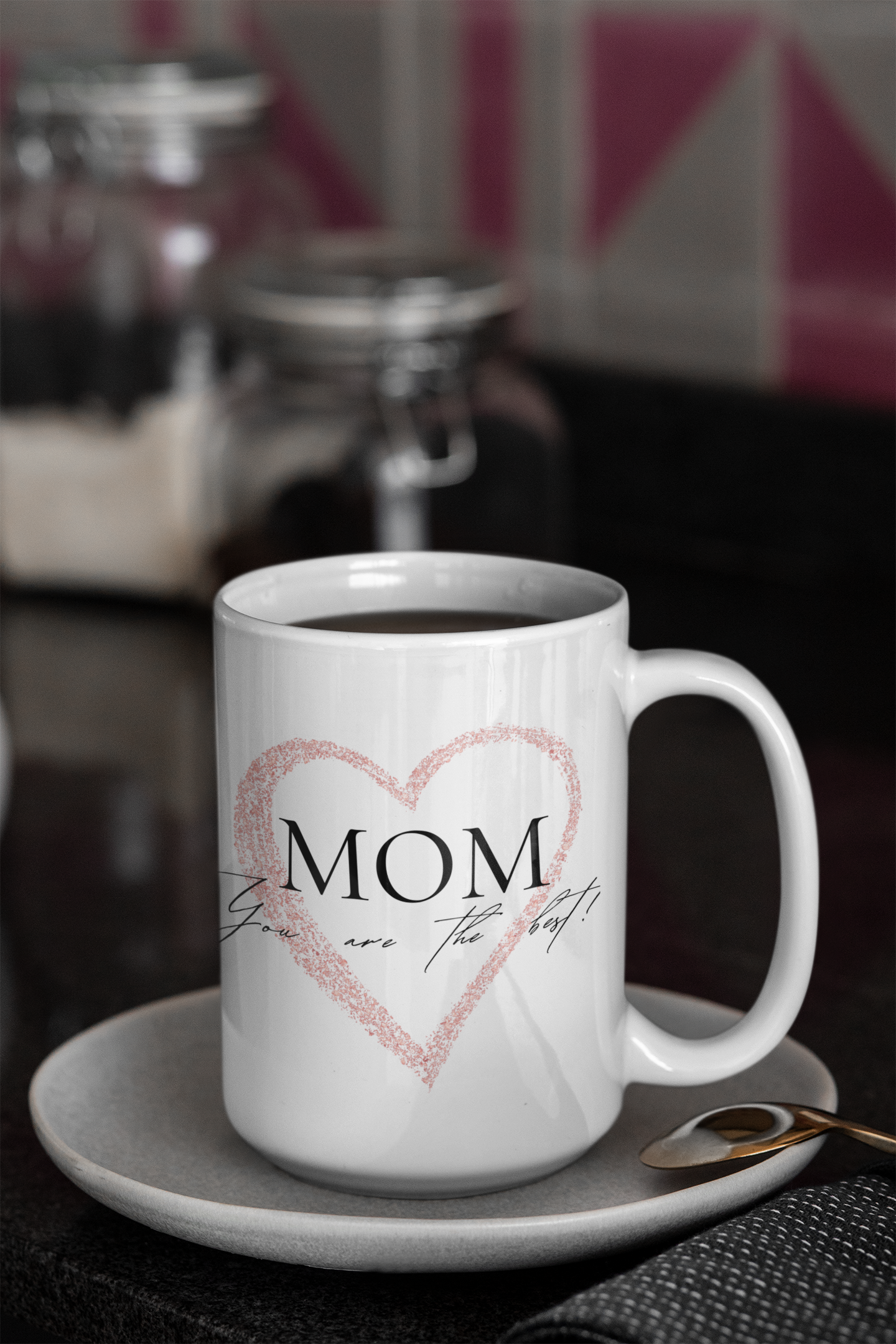 Mom Heart Mug, The Best Gift for Mother's Day, Birthdays,gift for mom, mother's day mug, ceramic mug, coffee lover gift, minimalist mug