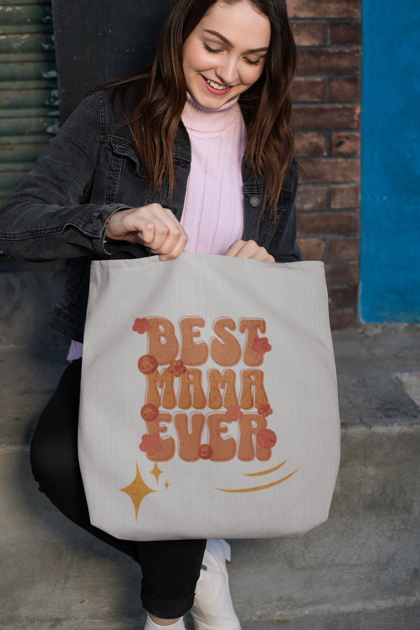 Best Mama Ever tote bag, Mother’s Day gift bag, Funny mom tote, Gift for new mom, gift for mom, Retro tote bag, Reusable grocery bag for mom,