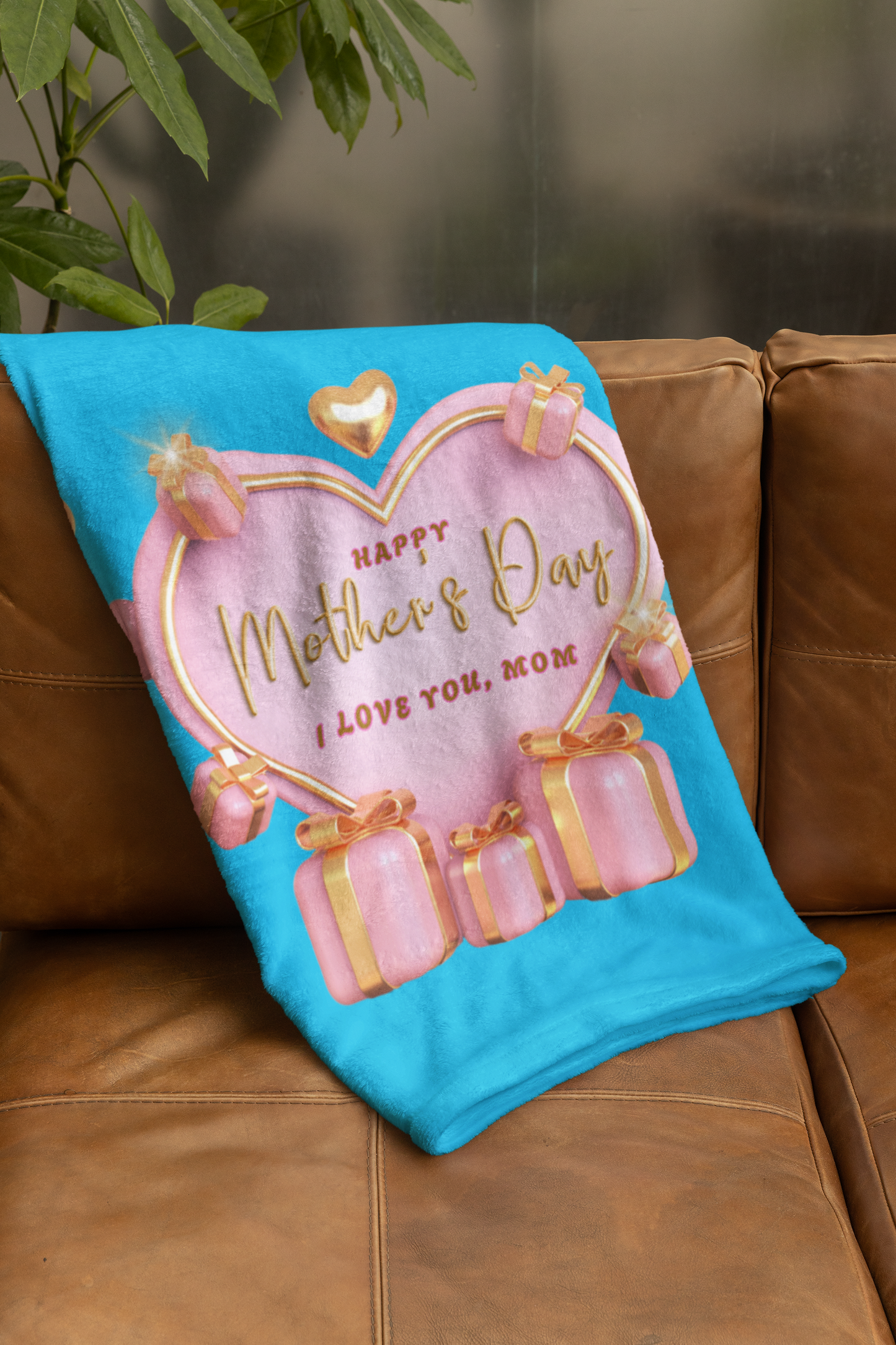 Mother’s Day Gift Blanket Soft, Cozy Heart Love Mom Unique Present,PersonalizedBlanket