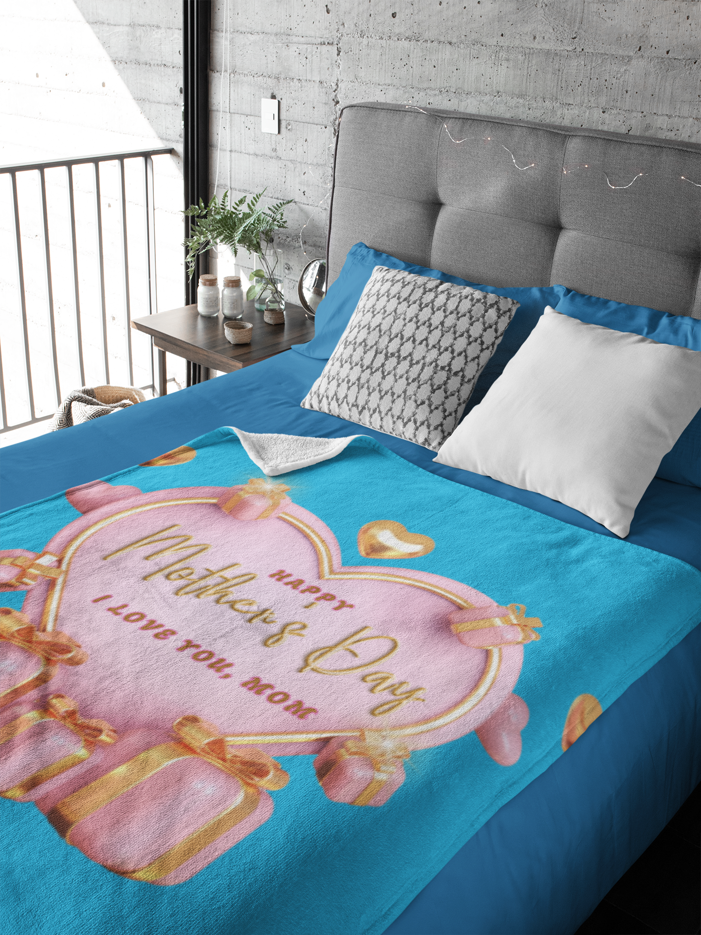Mother’s Day Gift Blanket Soft, Cozy Heart Love Mom Unique Present,PersonalizedBlanket