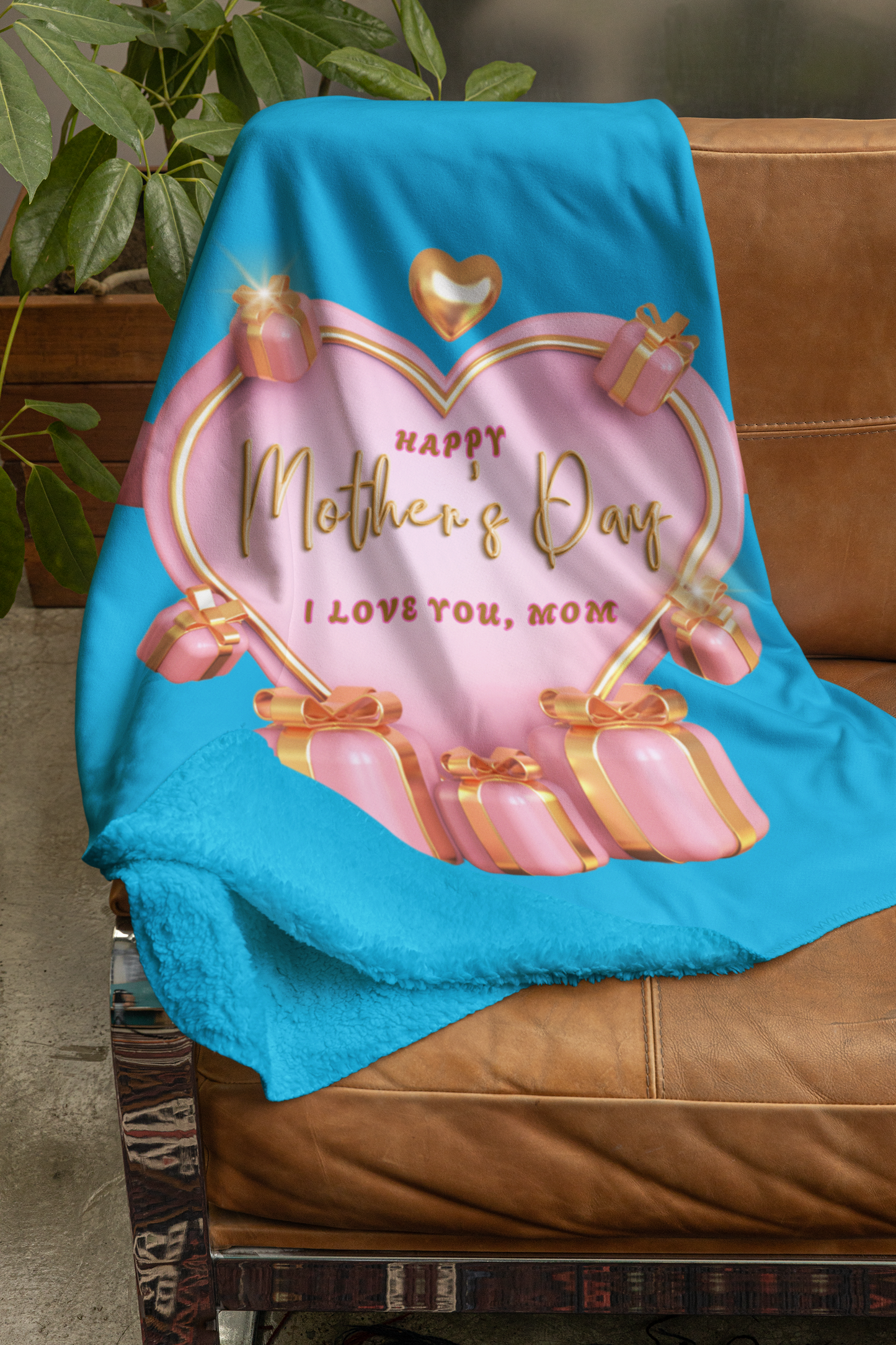 Mother’s Day Gift Blanket Soft, Cozy Heart Love Mom Unique Present,PersonalizedBlanket