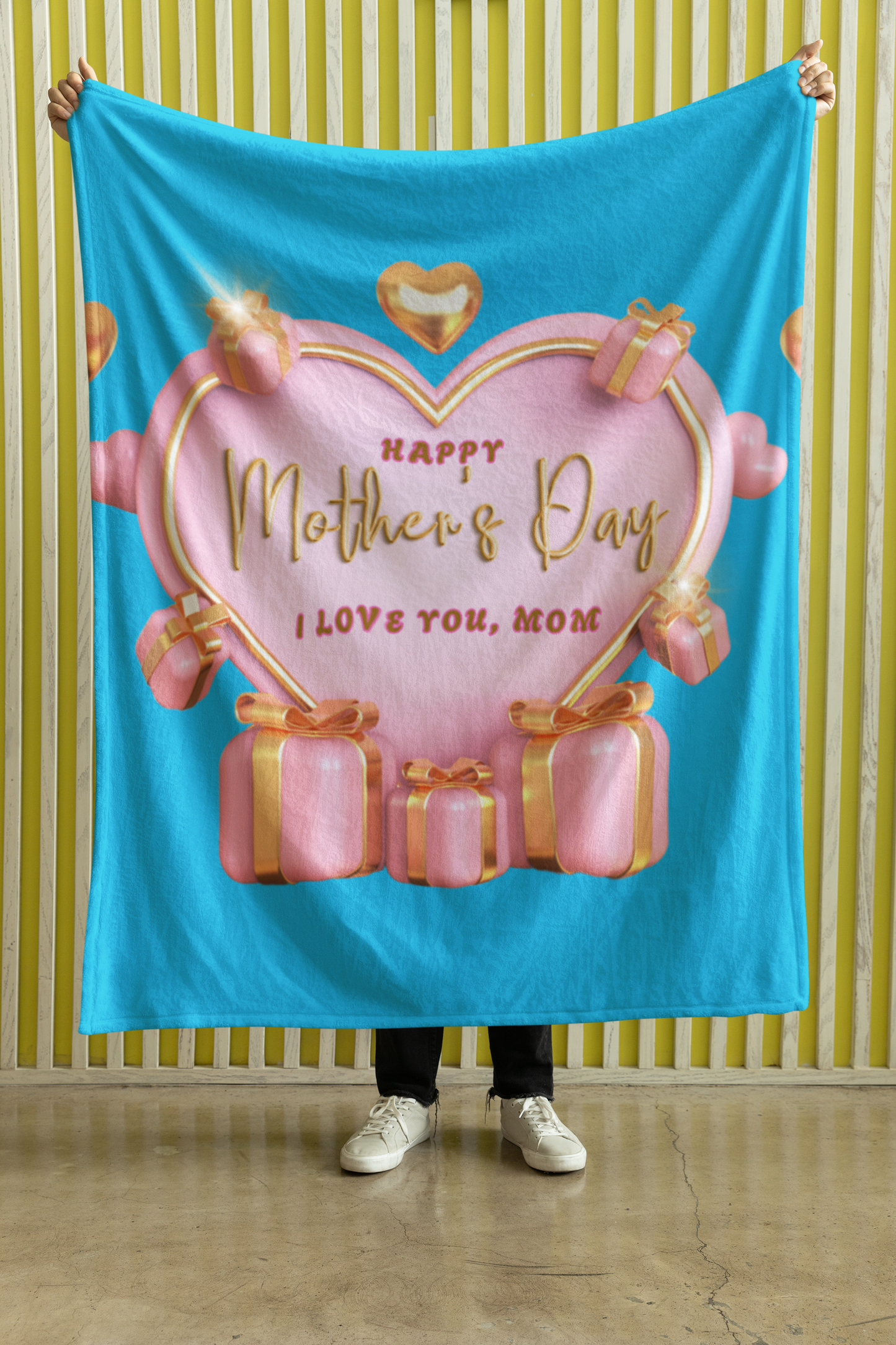 Mother’s Day Gift Blanket Soft, Cozy Heart Love Mom Unique Present,PersonalizedBlanket