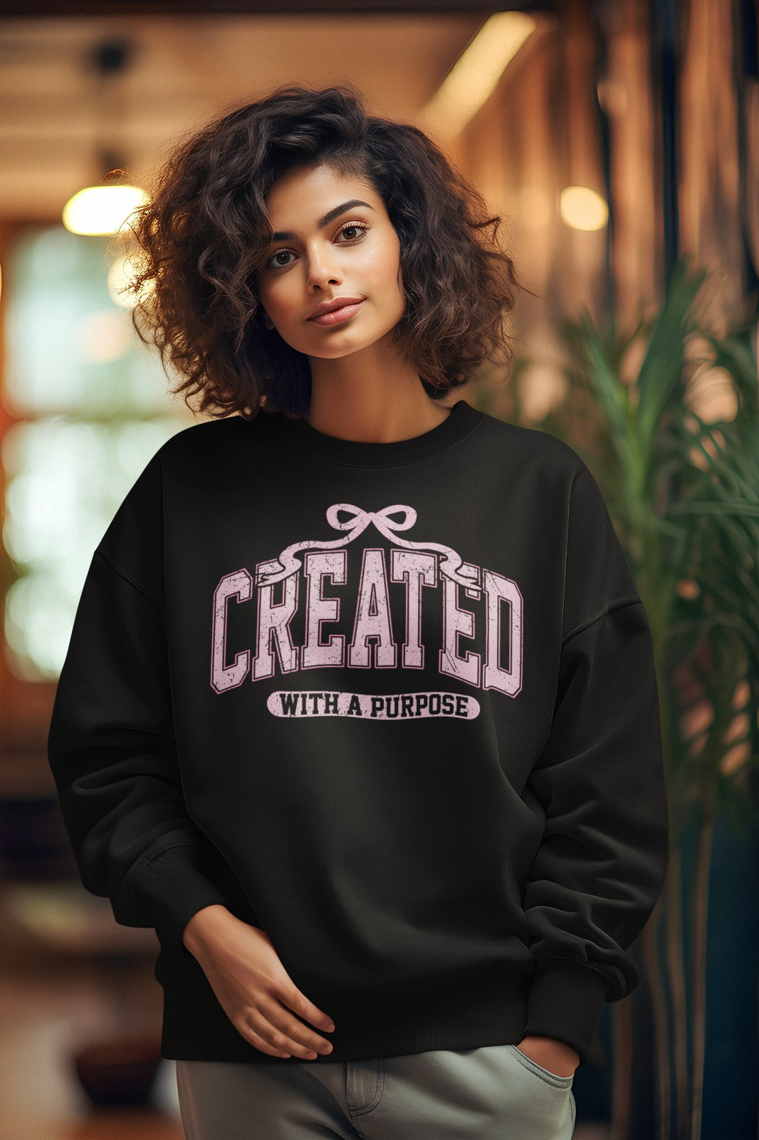Perfect Gift for Inspiration, Trendy Christian Sweatshirt, Created With A Purpose Hoodie, Faith Hoodie, Bible verse sweatshirt
