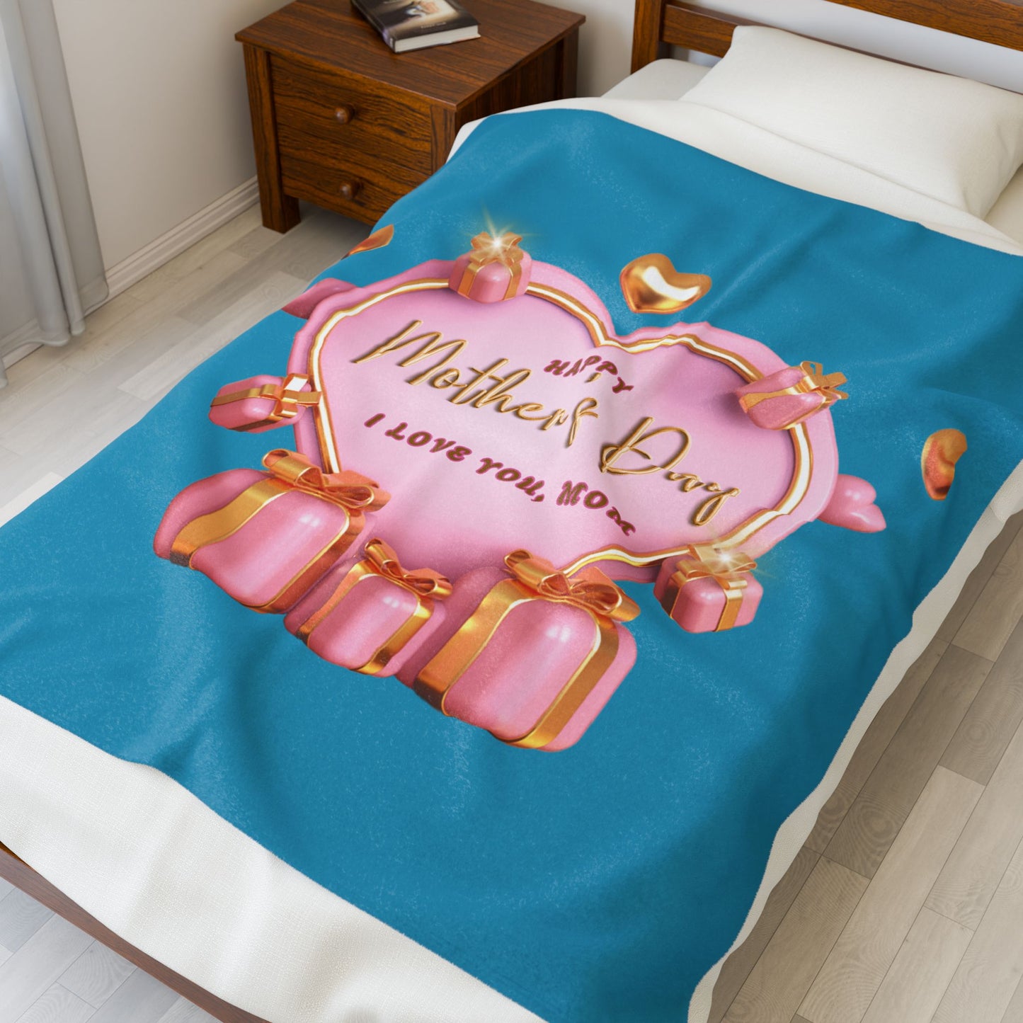 Mother’s Day Gift Blanket Soft, Cozy Heart Love Mom Unique Present,PersonalizedBlanket