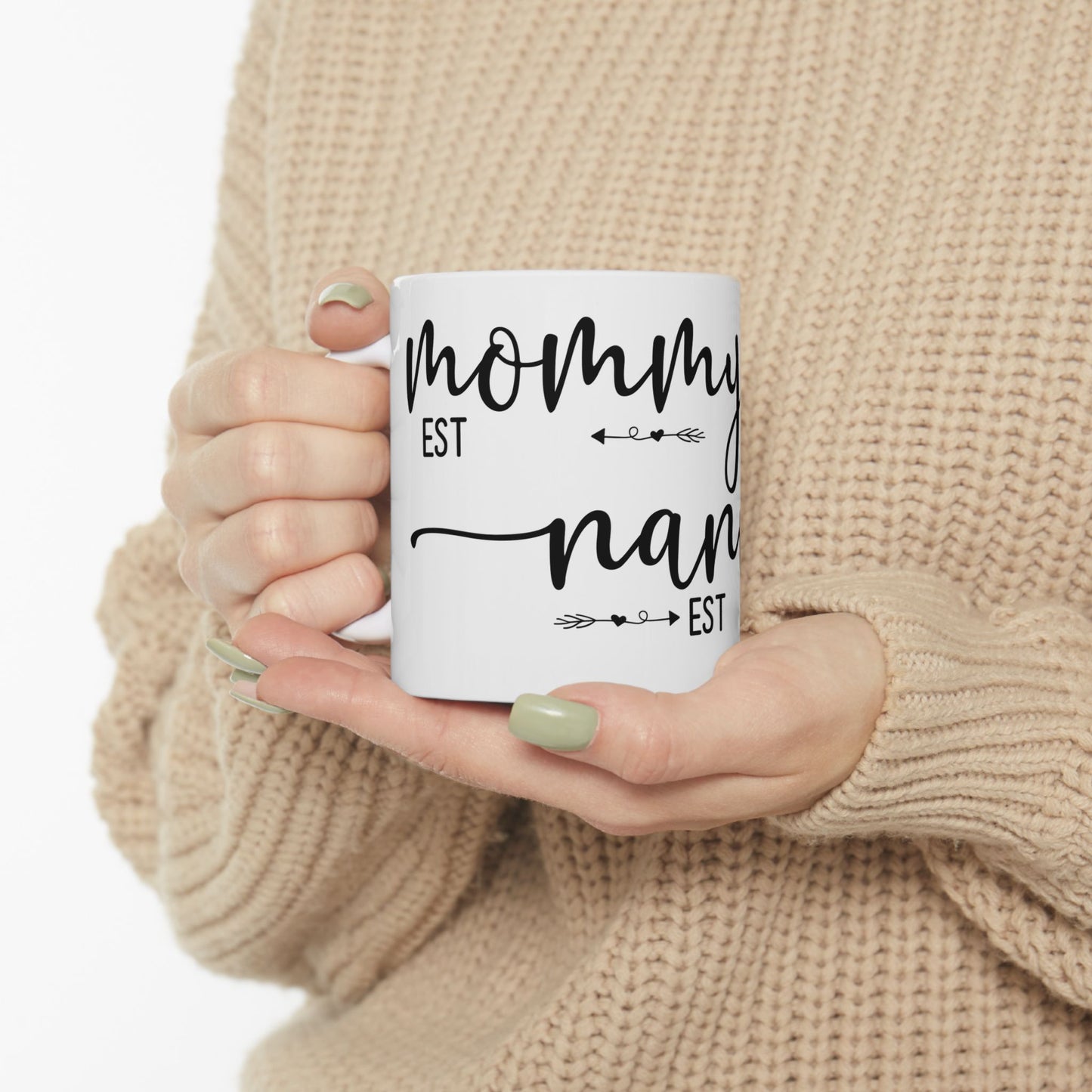 Mommy Nanny Established Ceramic Mug - Perfect Gift for New Grandmothers