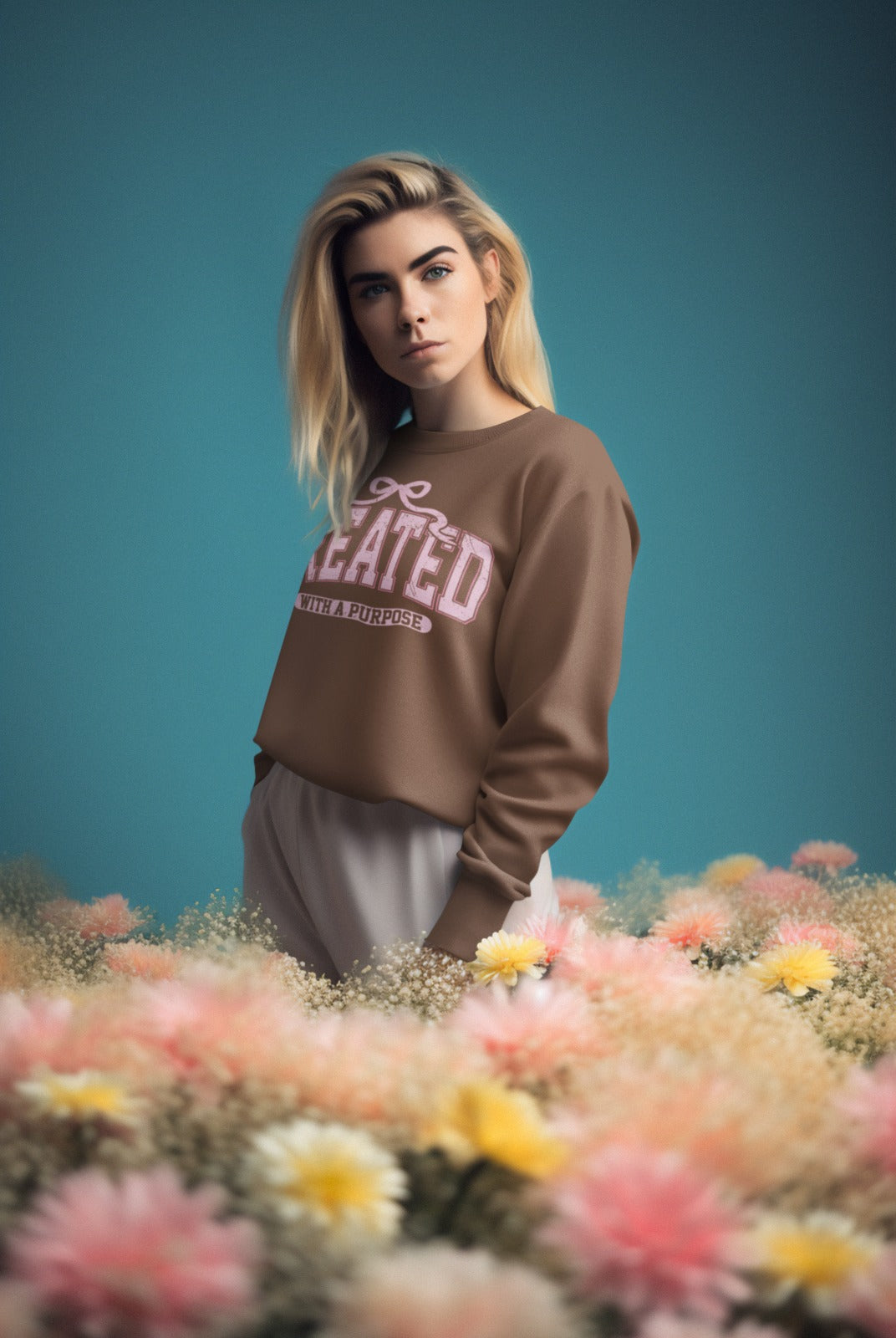 Perfect Gift for Inspiration, Trendy Christian Sweatshirt, Created With A Purpose Hoodie, Faith Hoodie, Bible verse sweatshirt