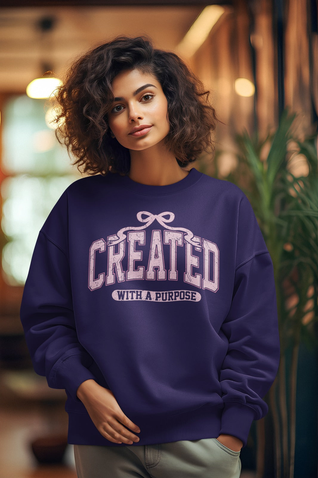 Perfect Gift for Inspiration, Trendy Christian Sweatshirt, Created With A Purpose Hoodie, Faith Hoodie, Bible verse sweatshirt