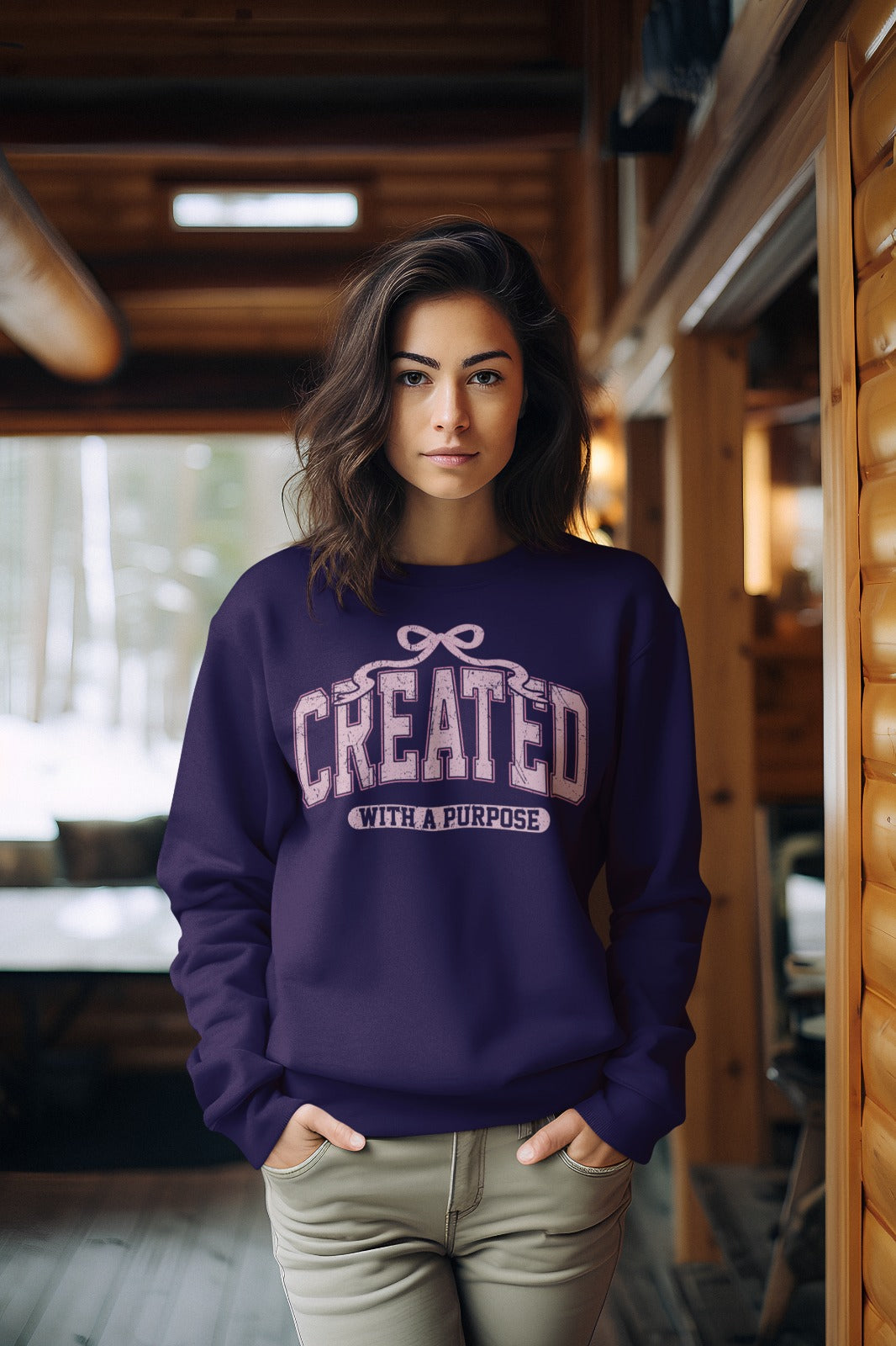 Perfect Gift for Inspiration, Trendy Christian Sweatshirt, Created With A Purpose Hoodie, Faith Hoodie, Bible verse sweatshirt