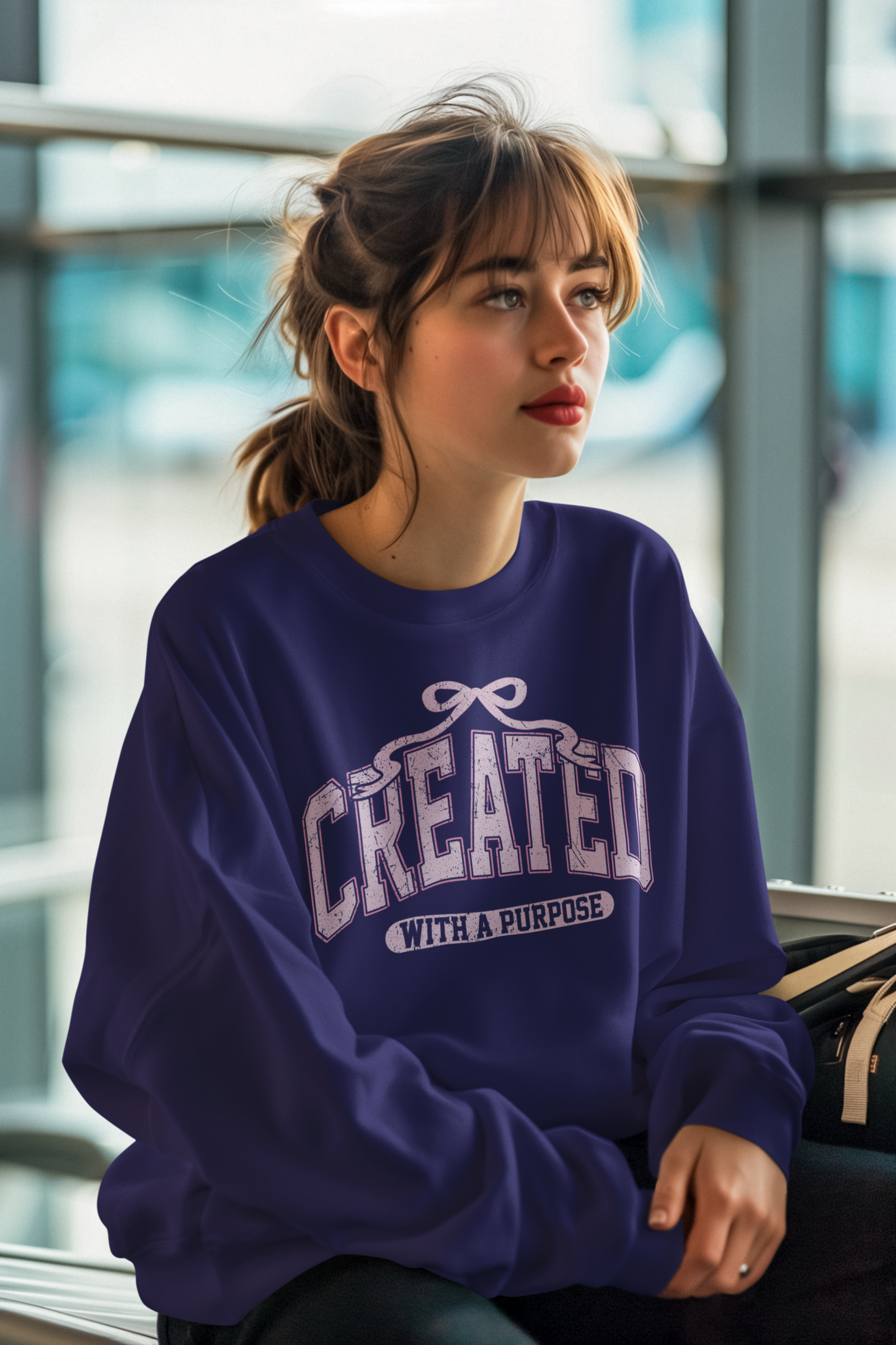 Perfect Gift for Inspiration, Trendy Christian Sweatshirt, Created With A Purpose Hoodie, Faith Hoodie, Bible verse sweatshirt