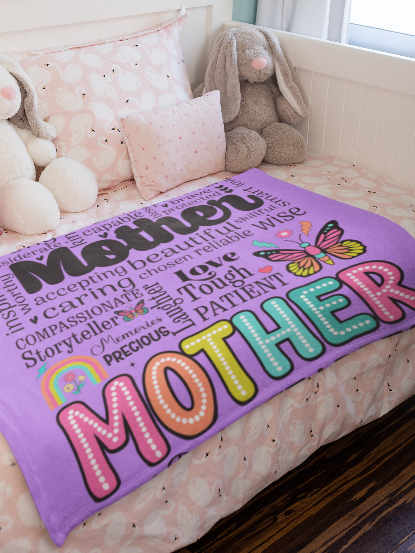 Mothers Love Plush Blanket, Soft Fleece Throw, Cozy Bed & Sofa Blanket, Gift for Mom, Christmas or Birthday Present
