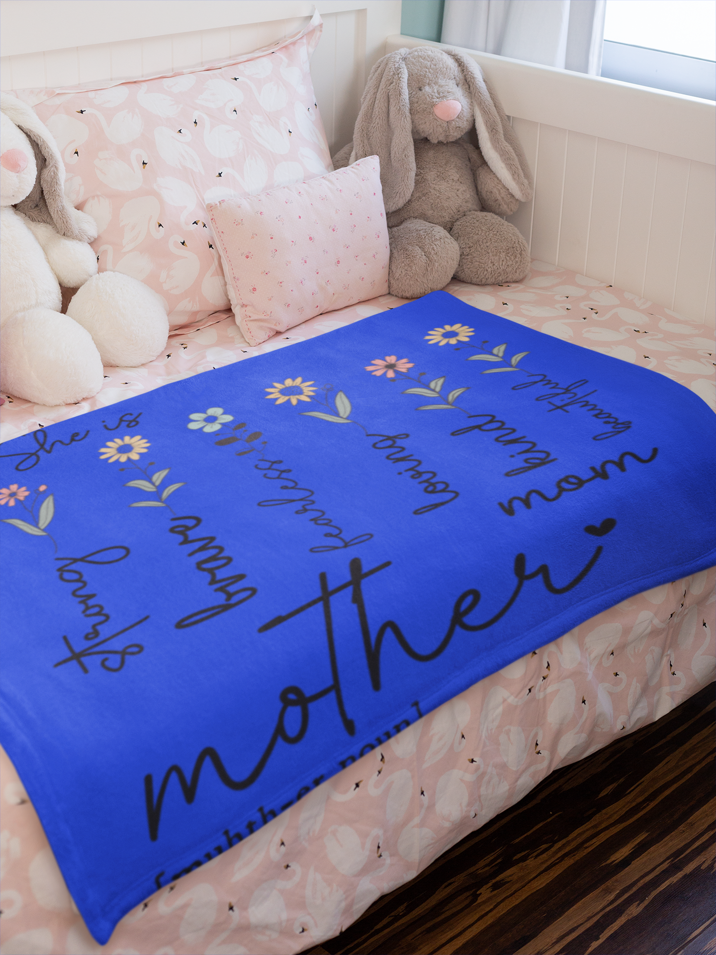 Plush Blanket, Mothers day Blanquet Motherhood Tribute Personalized Gift for Mom, Cozy Home Decor, Ideal for Mother's Day, Birthdays