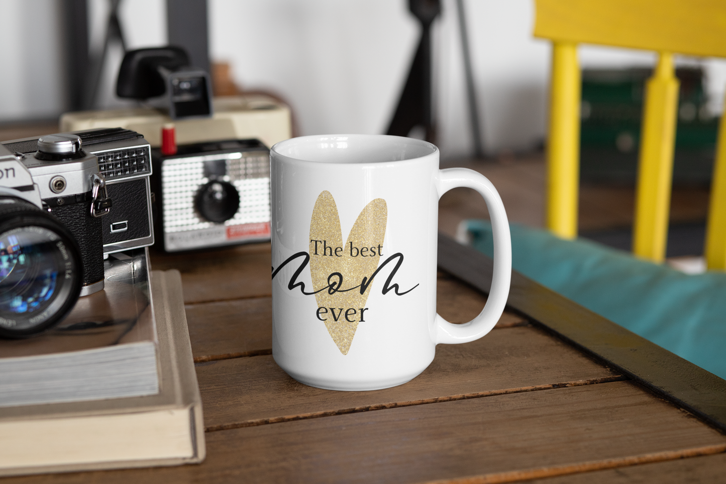 The Best Mom Ever Ceramic Mug, Gift for Mom, Mothers Day Mug, Coffee Cup, Heart Design, Personalized mug, Mothers day gift, Mother Mug