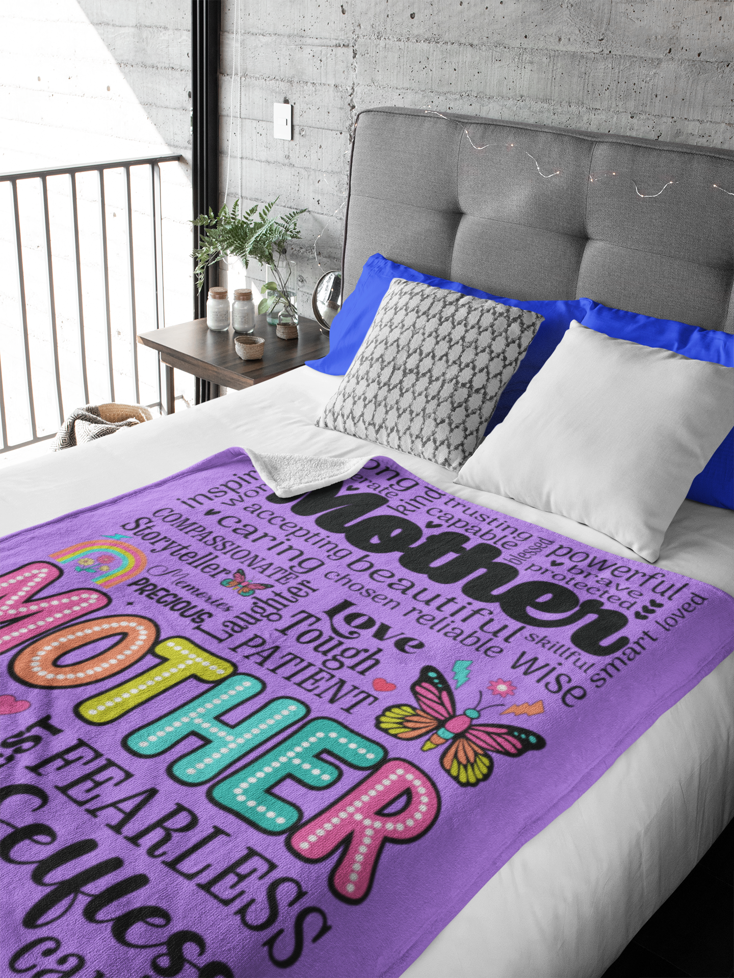 Mothers Love Plush Blanket, Soft Fleece Throw, Cozy Bed & Sofa Blanket, Gift for Mom, Christmas or Birthday Present