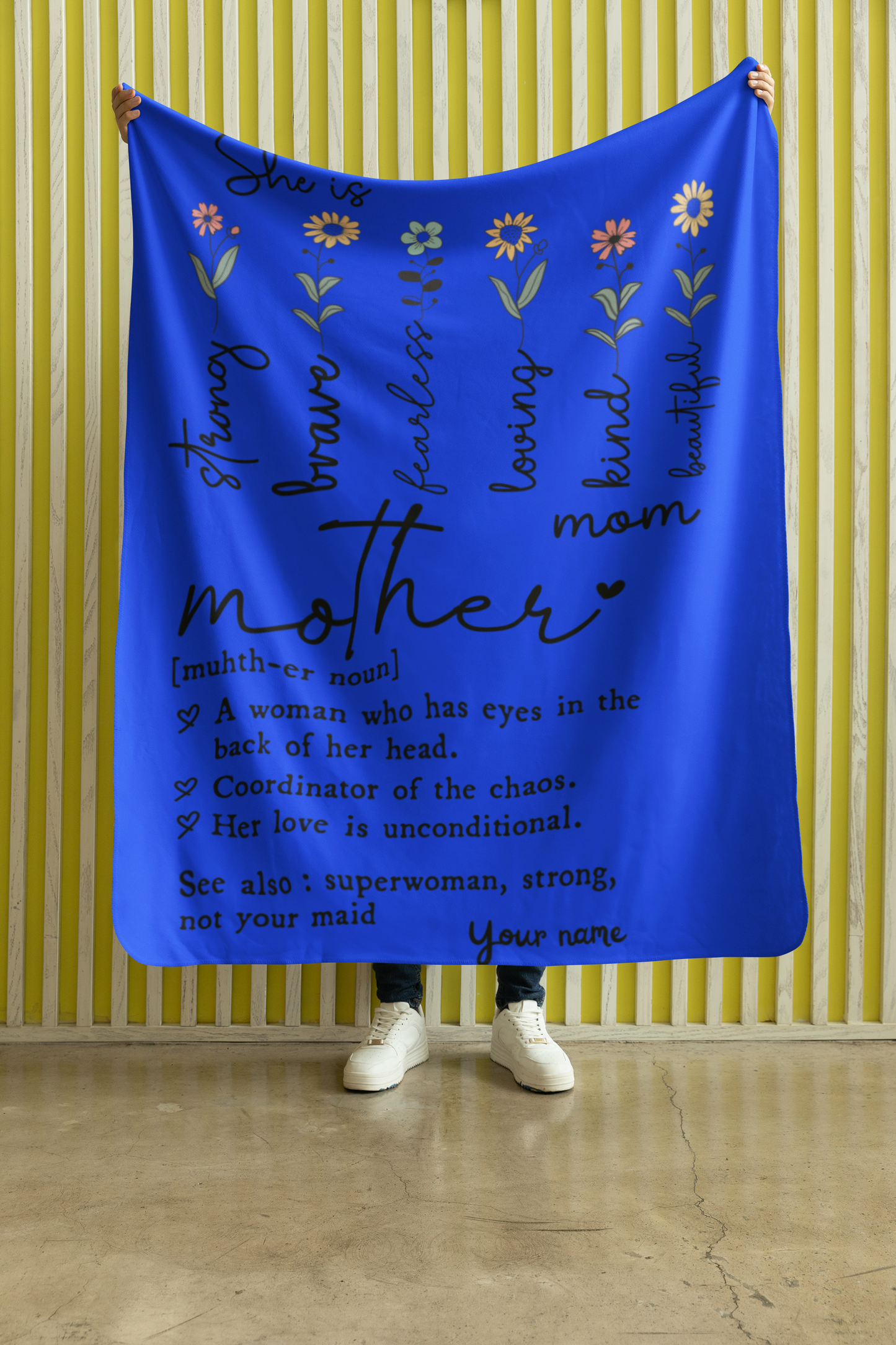 Plush Blanket, Mothers day Blanquet Motherhood Tribute Personalized Gift for Mom, Cozy Home Decor, Ideal for Mother's Day, Birthdays