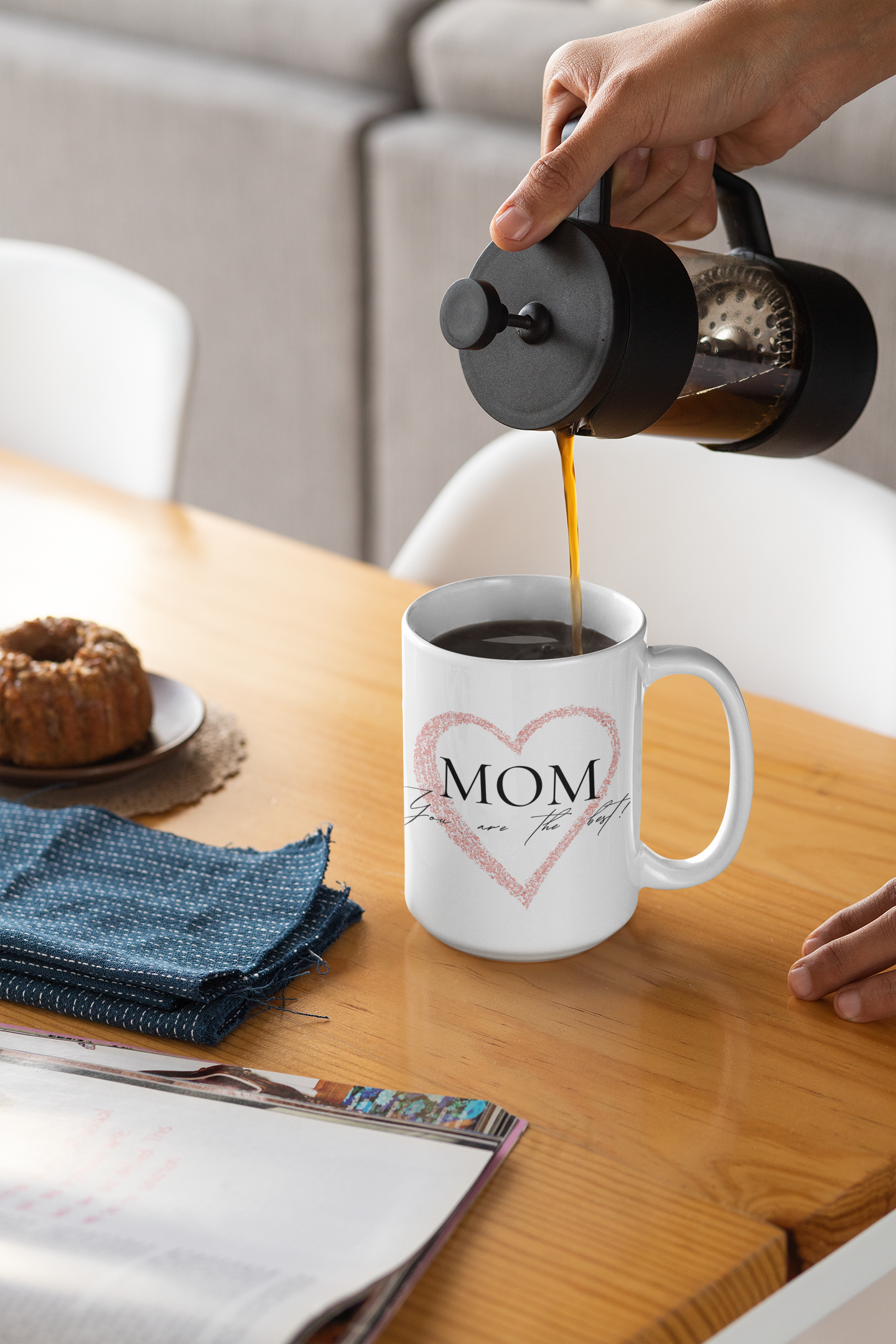 Mom Heart Mug, The Best Gift for Mother's Day, Birthdays,gift for mom, mother's day mug, ceramic mug, coffee lover gift, minimalist mug