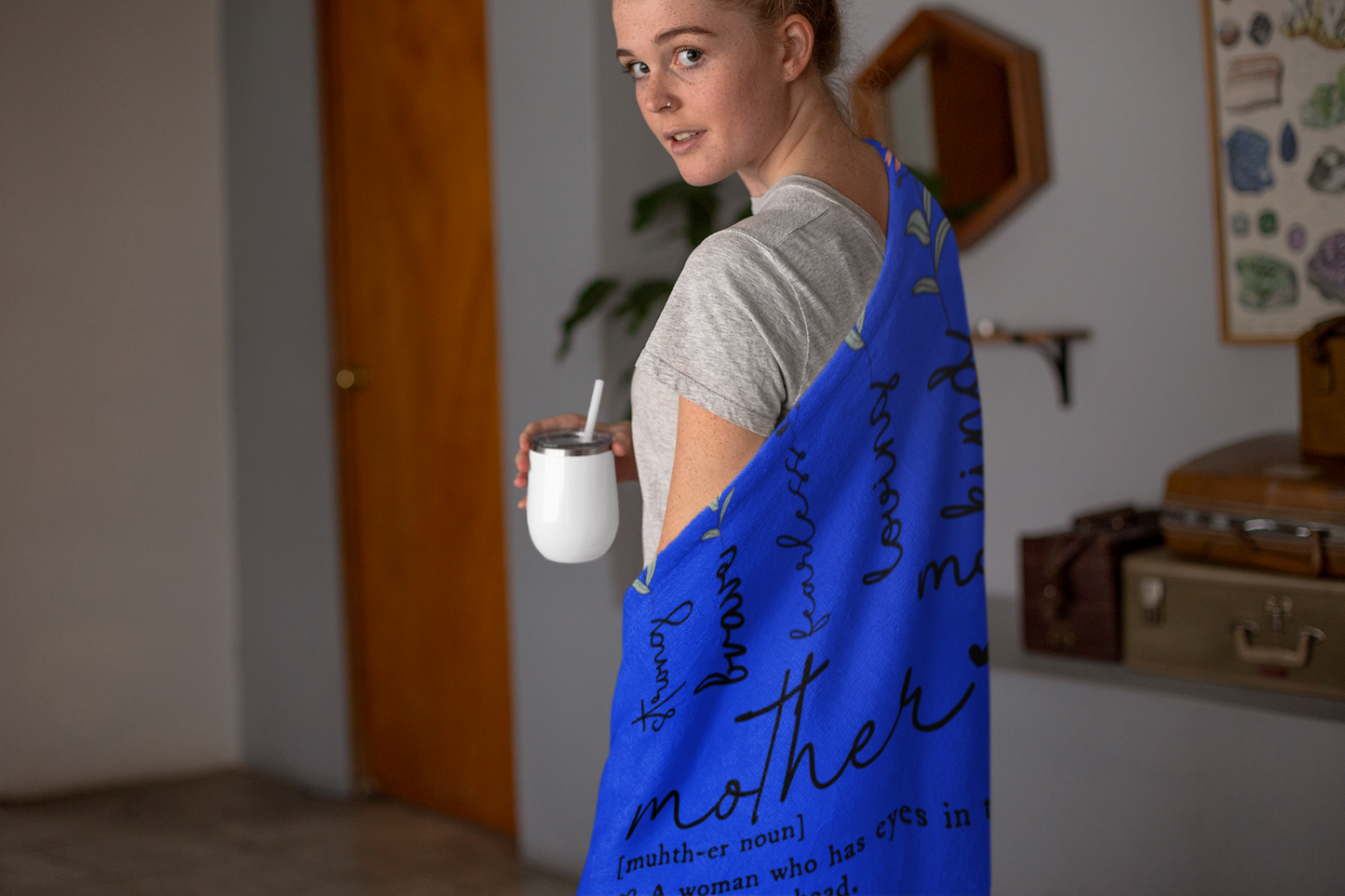 Plush Blanket, Mothers day Blanquet Motherhood Tribute Personalized Gift for Mom, Cozy Home Decor, Ideal for Mother's Day, Birthdays