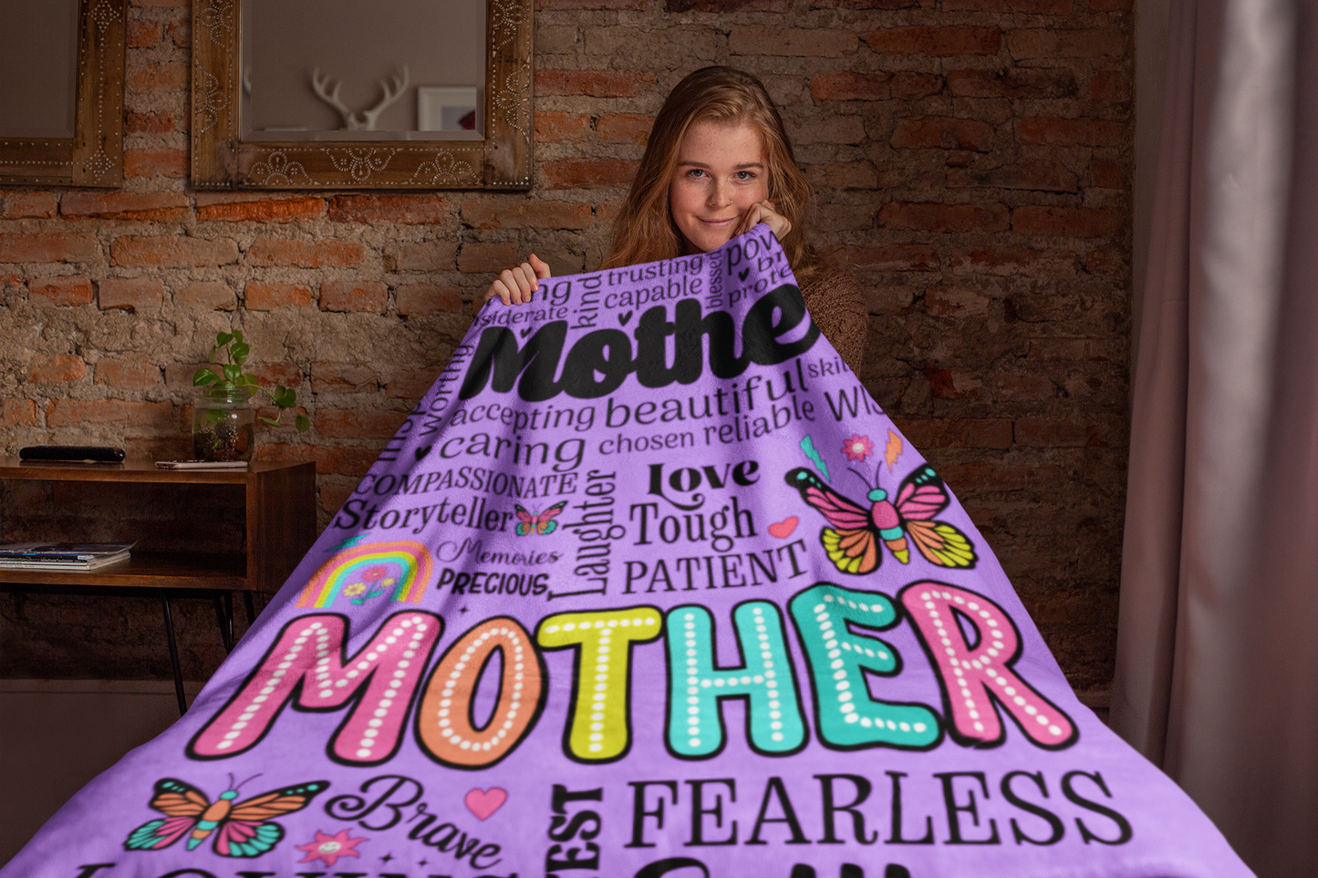 Mothers Love Plush Blanket, Soft Fleece Throw, Cozy Bed & Sofa Blanket, Gift for Mom, Christmas or Birthday Present
