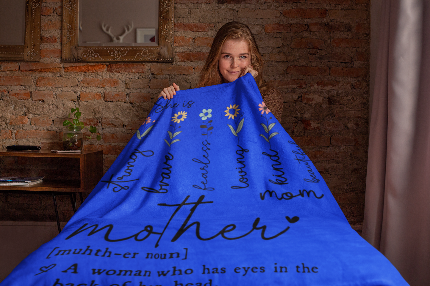 Plush Blanket, Mothers day Blanquet Motherhood Tribute Personalized Gift for Mom, Cozy Home Decor, Ideal for Mother's Day, Birthdays