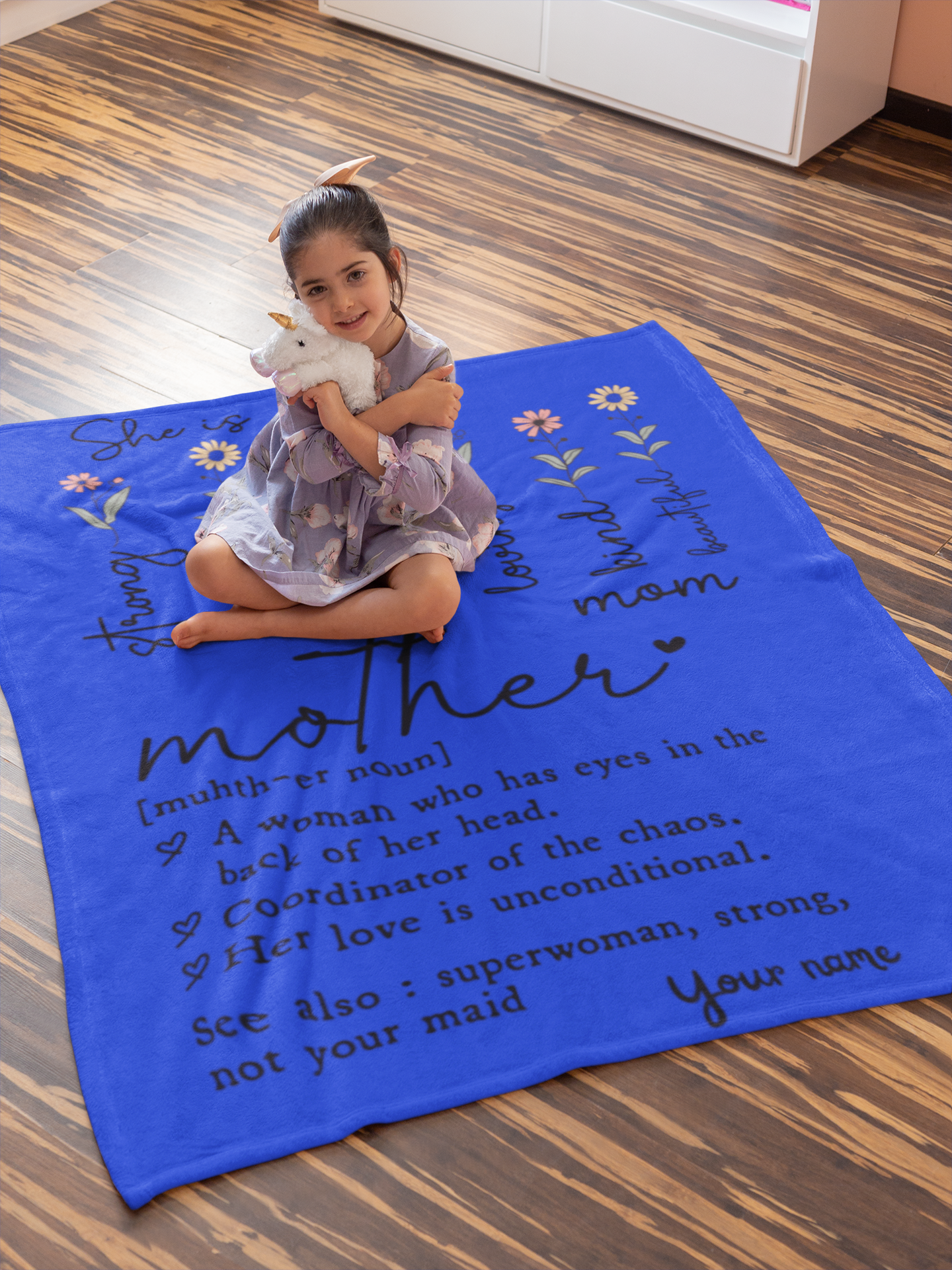 Plush Blanket, Mothers day Blanquet Motherhood Tribute Personalized Gift for Mom, Cozy Home Decor, Ideal for Mother's Day, Birthdays