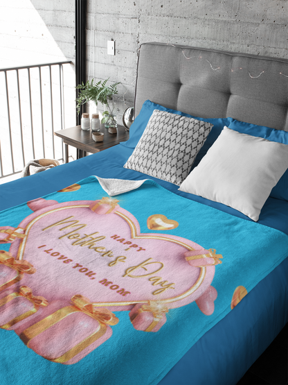 Mother’s Day Gift Blanket Soft, Cozy Heart Love Mom Unique Present,PersonalizedBlanket