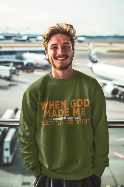 Fun Faith Sweatshirt gift, Gift for Friends, Inspirational gift, Custom Sweatshirt, Gift For New Dad, Fathers Day Gift, Comfort color