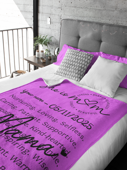 Mothers day Blanket, Custom Personalized Mom, Throw Blanket, Cozy Mom Gift, Holiday Decor, Soft Lap Blanket, gigt for mom, Blanket for Mom