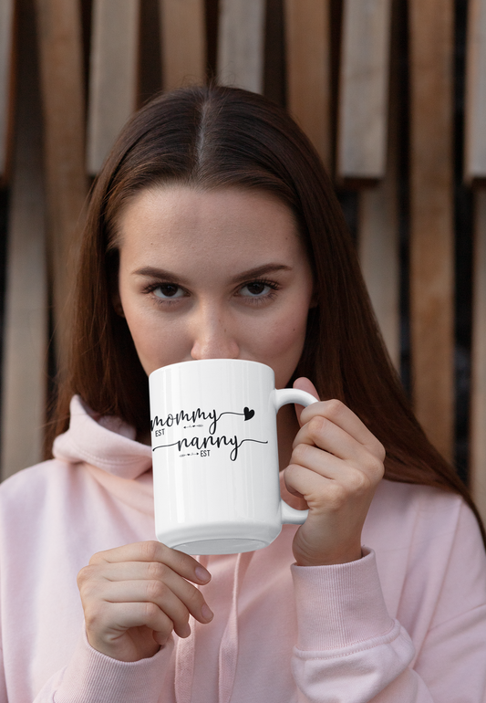 Mommy Nanny Established Ceramic Mug - Perfect Gift for New Grandmothers