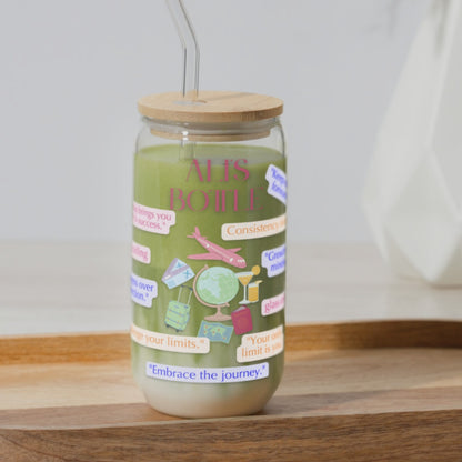 Personalized Bottle, Custom Bottles with Travel Quotes, Custom Words Bottle for Women, Inspirational Gift Tumbler