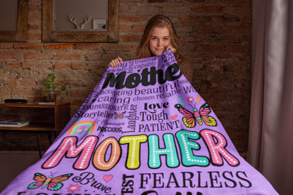 Mothers Love Plush Blanket,  Soft Fleece Throw, Cozy Bed & Sofa Blanket, Gift for Mom, Christmas or Birthday Present